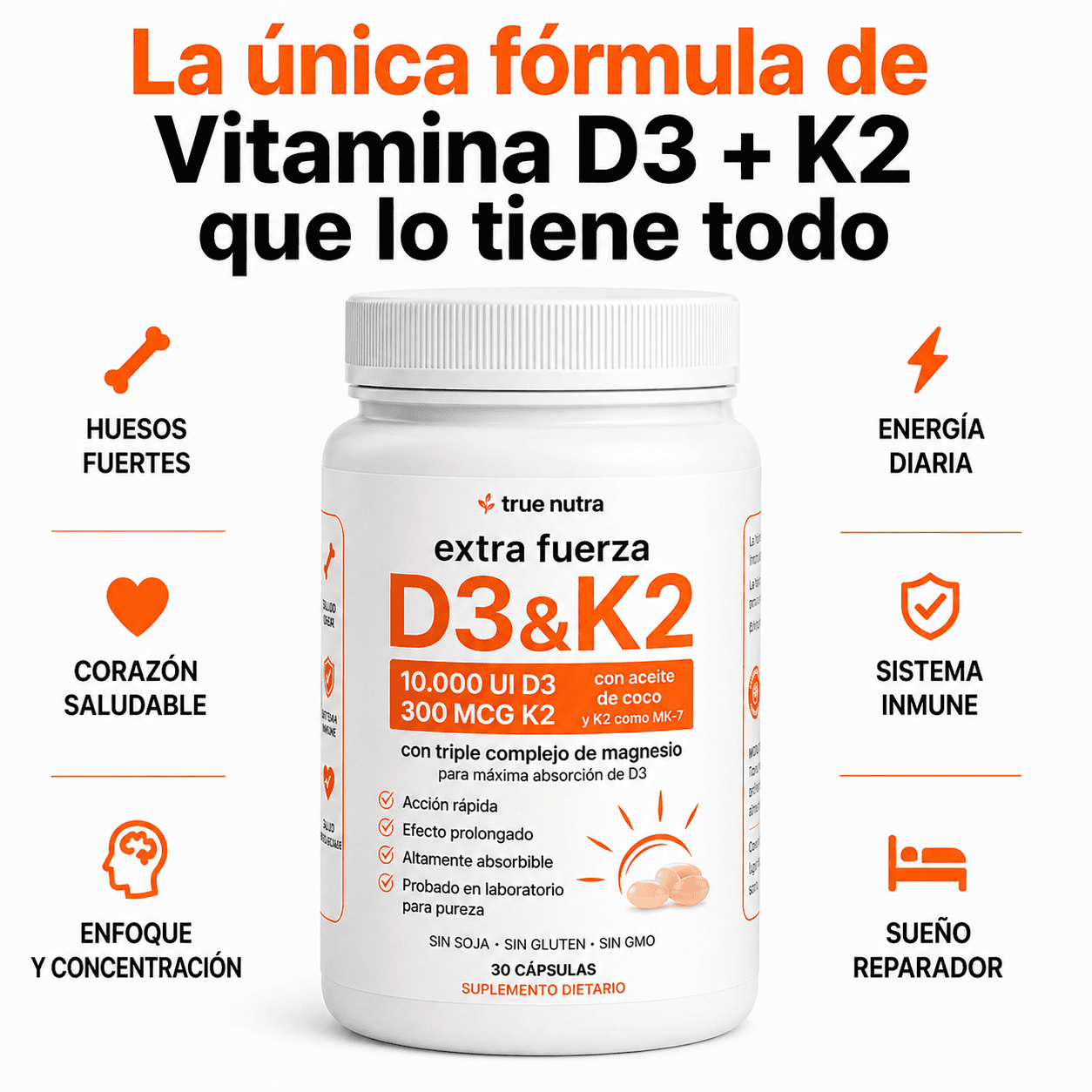 D3 K2 Balance | Vitaminas para energía, huesos y bienestar