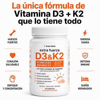 D3 K2 Balance | Vitaminas para energía, huesos y bienestar